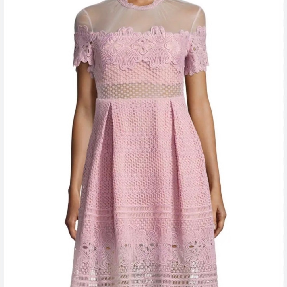 Few Moda small dress pink lace zipper accent waist like new